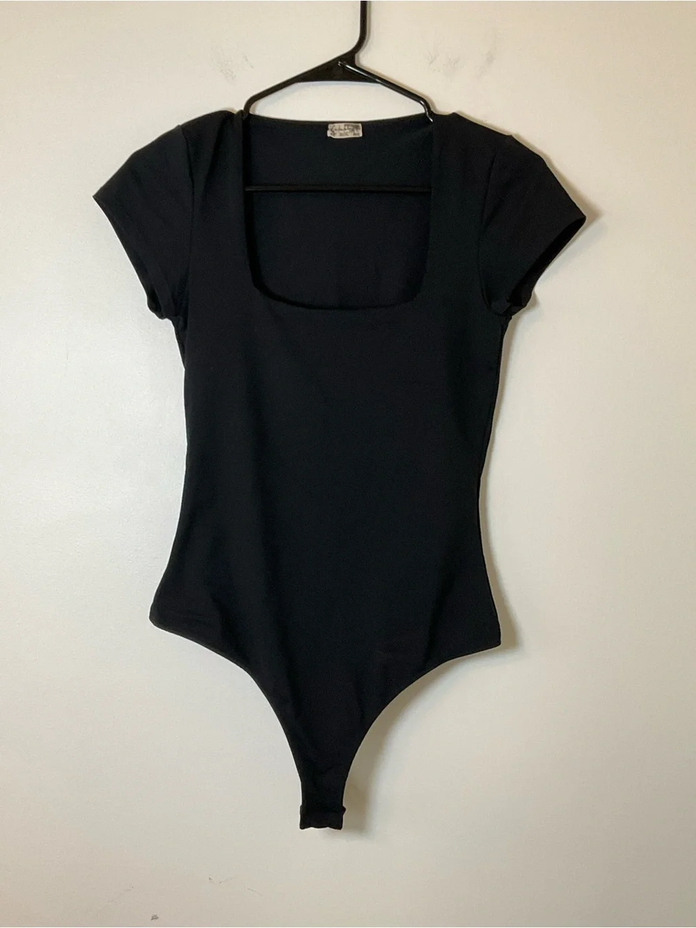 Free People Black Square Neck Bodysuit Size Small